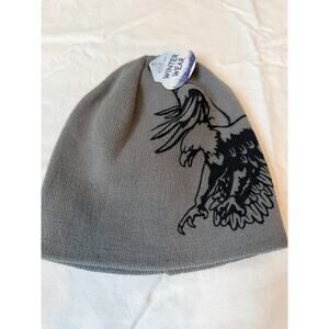 Graphic USA Bald Eagle Gray Winter Beanie Hat Wildlife Collection NWT Patriotic